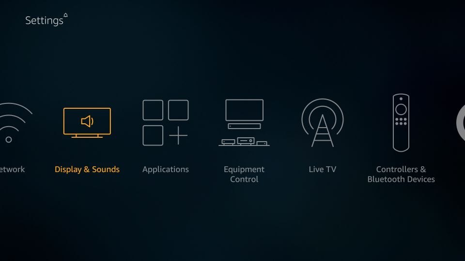 weergave en geluiden menu op Amazon Fire TV