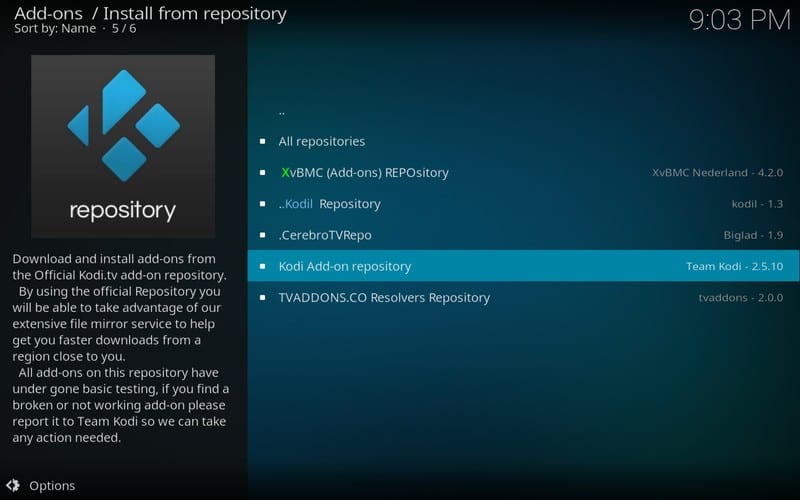 official kodi addon repository 