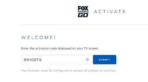 fox sports go activation code