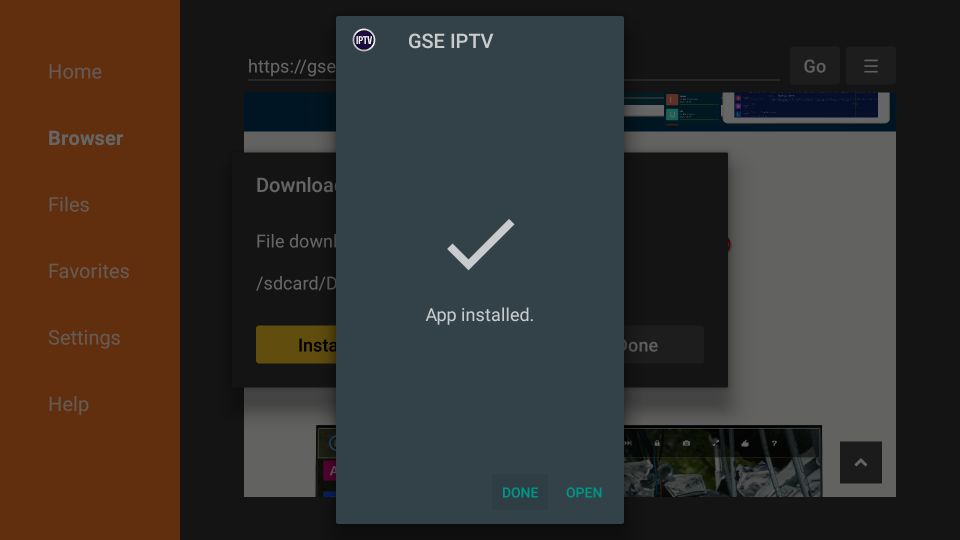 GSE Smart IPTV для Firestick