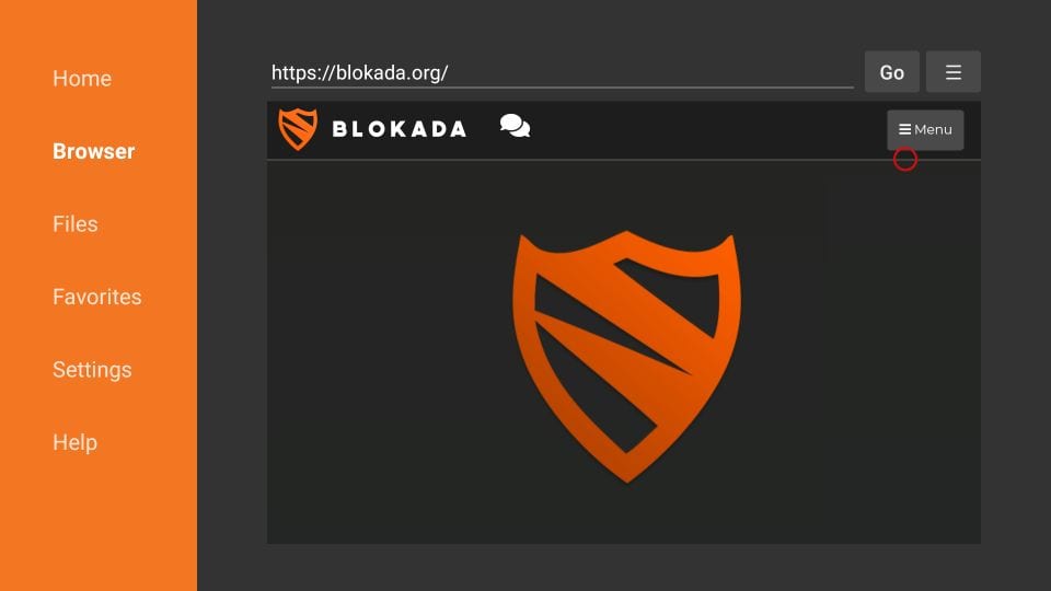 Blokkerer annonser på ildsted med Blokada