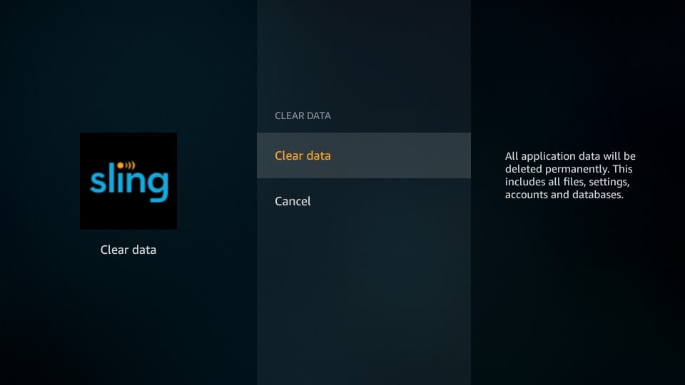 clear sling tv cache on firestick
