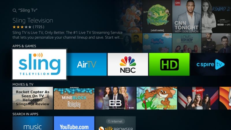 how to get sling tv on firestick