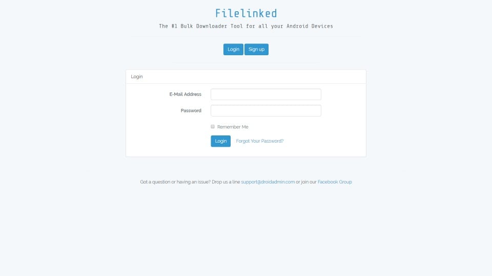 zaregistrujte se do FileLinked