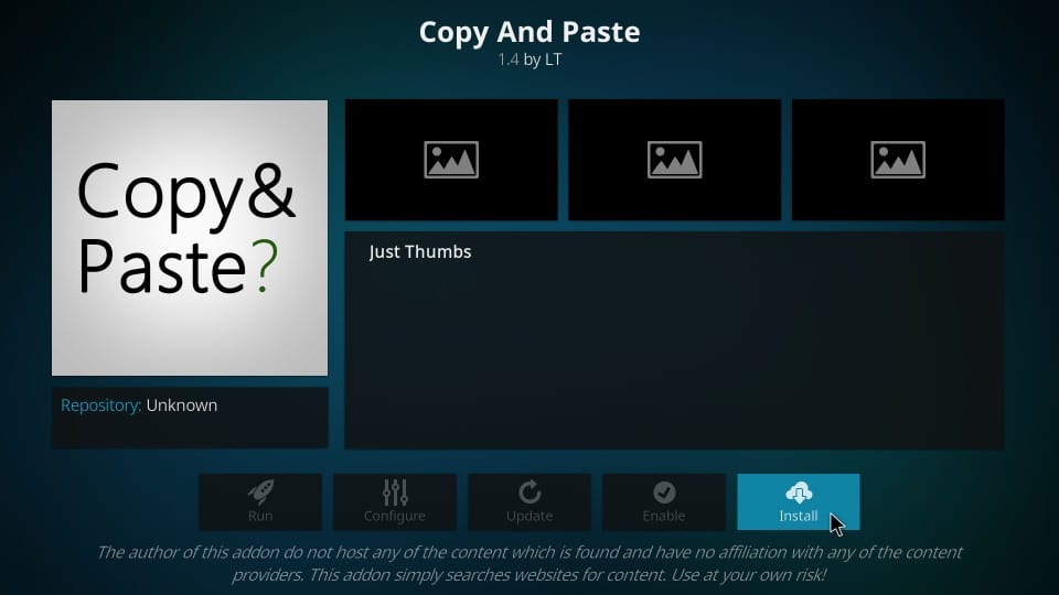 how to install copy and paste kodi addon