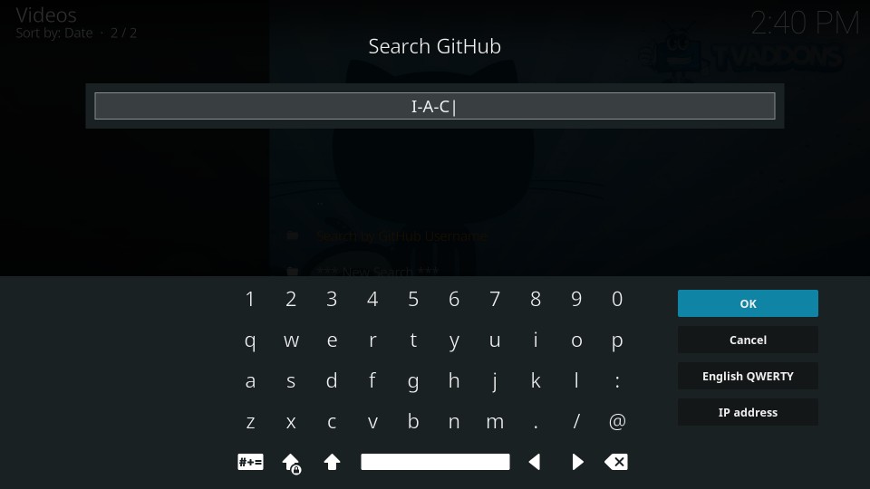 søk github med git browser