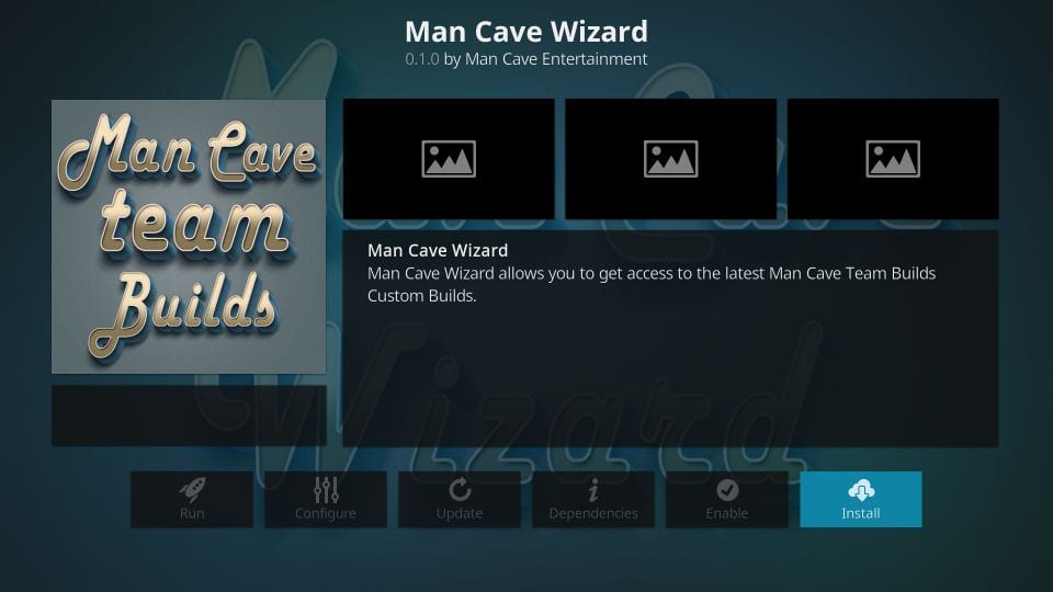 Mancave Wizard Kodi baut