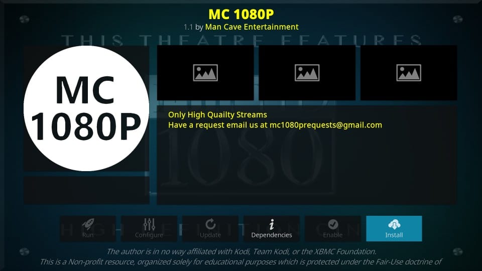 mc 1080p kodi addon कैसे स्थापित करें