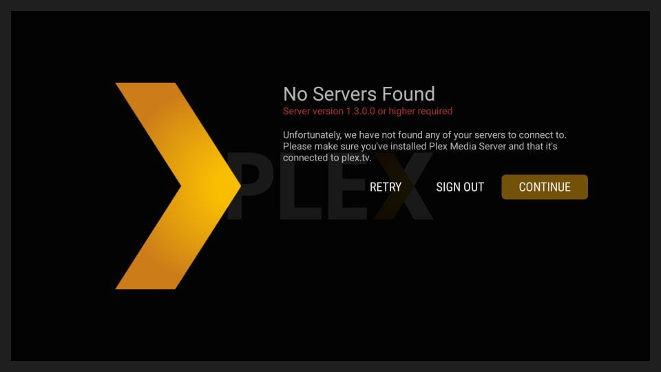 serverul plex nu a fost găsit pe firestick și android tv box
