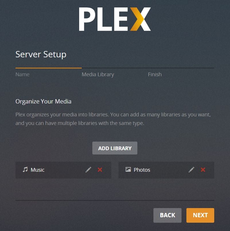 plex सर्वर मीडिया लाइब्रेरी