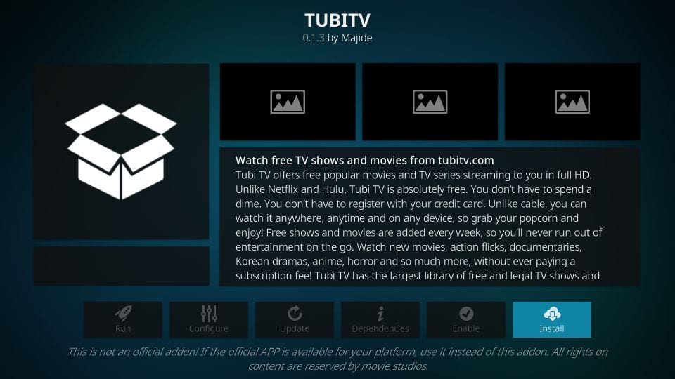 how to install tubi tv on kodi