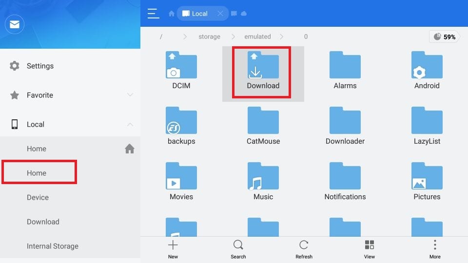 приложения за странично зареждане на Firestick от компютър с es файл Explorer