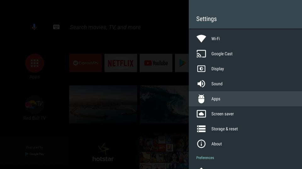 Stremio-app op Android TV