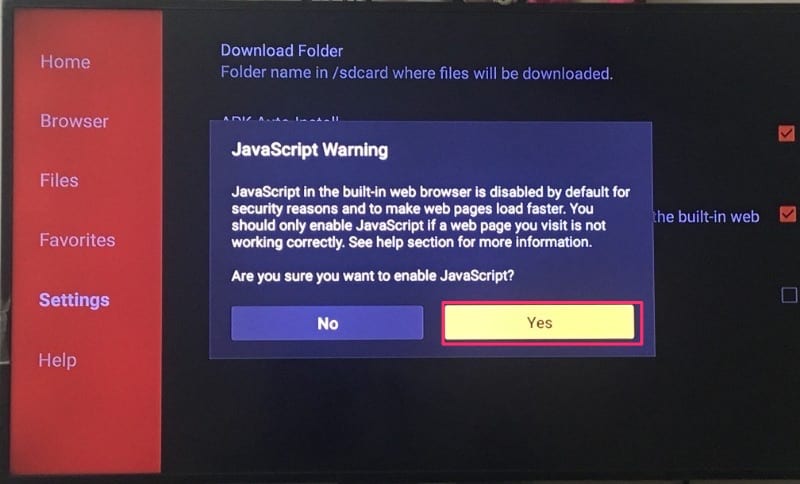 enable javascript firestick downloader