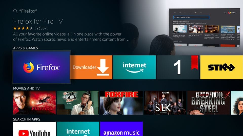 instalarea browserului firefox pe fire stick