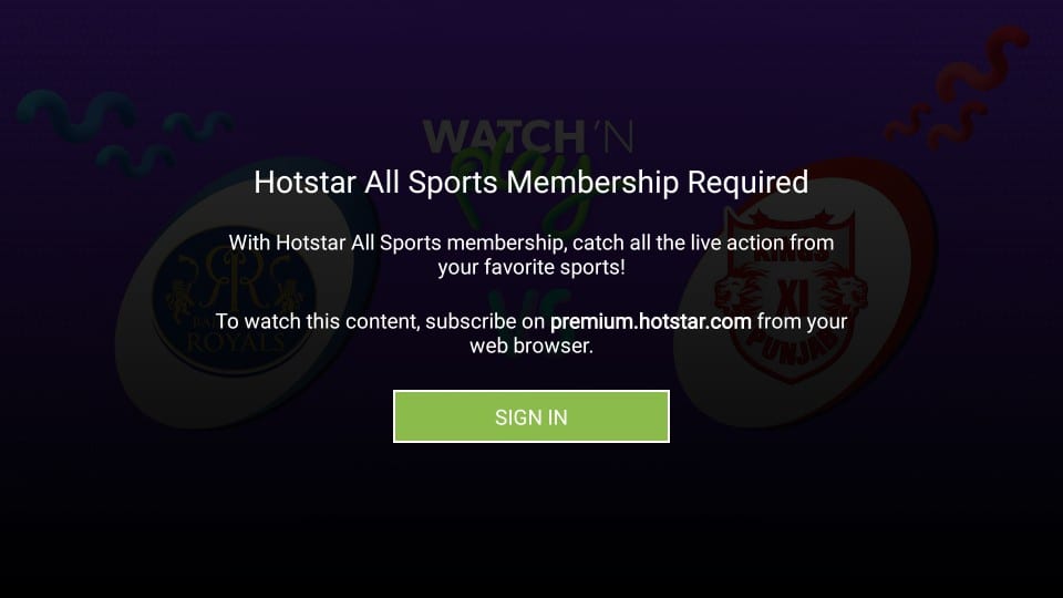 hotstar все спортивные членство